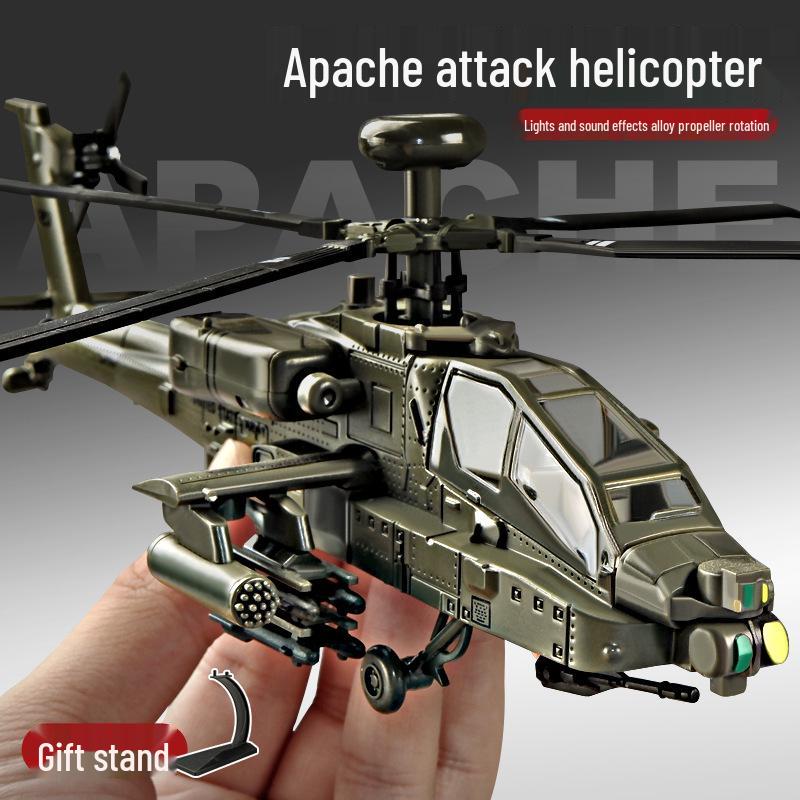 Huayi Black Hawk Helicopter Alloy Model Military Fighter Toy for Kids