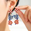 Простые серьги-гвоздики с бриллиантами ко Дню независимости Америки, серьги из бисера в красно-бело-синих тонах, модные серьги в европейском и американском стиле