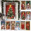 Door Hanging Christmas Door Cover Atmosphere Arrangement Background Santa Claus Banner Holiday Props Old Man Snowman