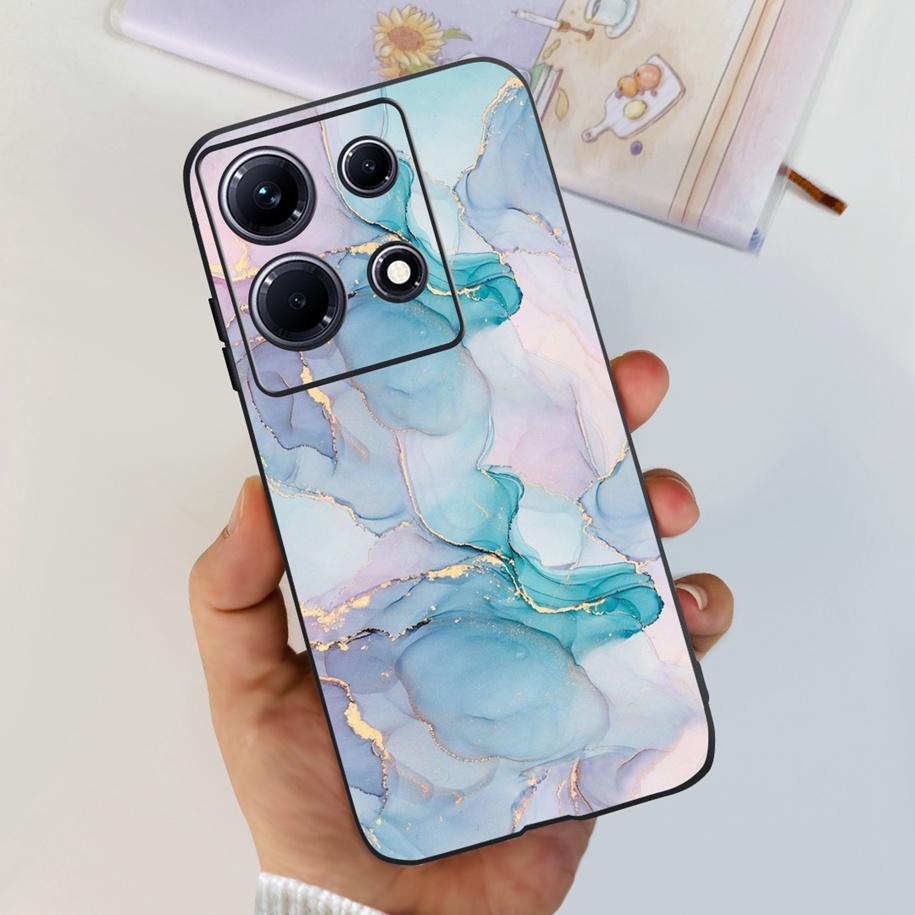 For Infinix Note 30i Case Stylish Flower Black TPU Shockproof Bumper For Infinix Note 30 Pro X678B Phone Cover Note 30 5G Fundas