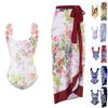 Women's Sexy One-Piece With Printed Swimsuit Long Skirt Set