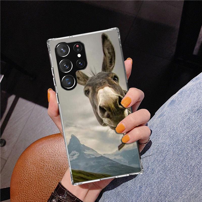 Funny Donkey Phnoe Case for Samsung Galaxy S26 S25 Edge S23 S24 Ultra S22 Plus S21 S20 FE Unique Cover Soft Coque Galaxy S25 S23