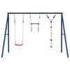 Swing Set with Trapezoid Swing Seat and Climbing Swing