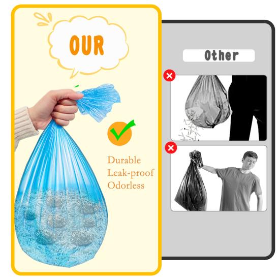 8Pcs Trash Bags Baby Breeze Diaper Pail Refill Bags Odor Absorbing PE Material Large Capacity Diaper Bin Trash Bags