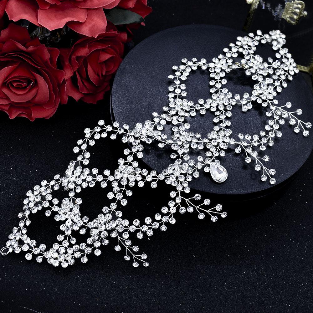 Ручная работа Стразы Свадебная цепочка на лоб Повязка на голову - Элегантный аксессуар для прически