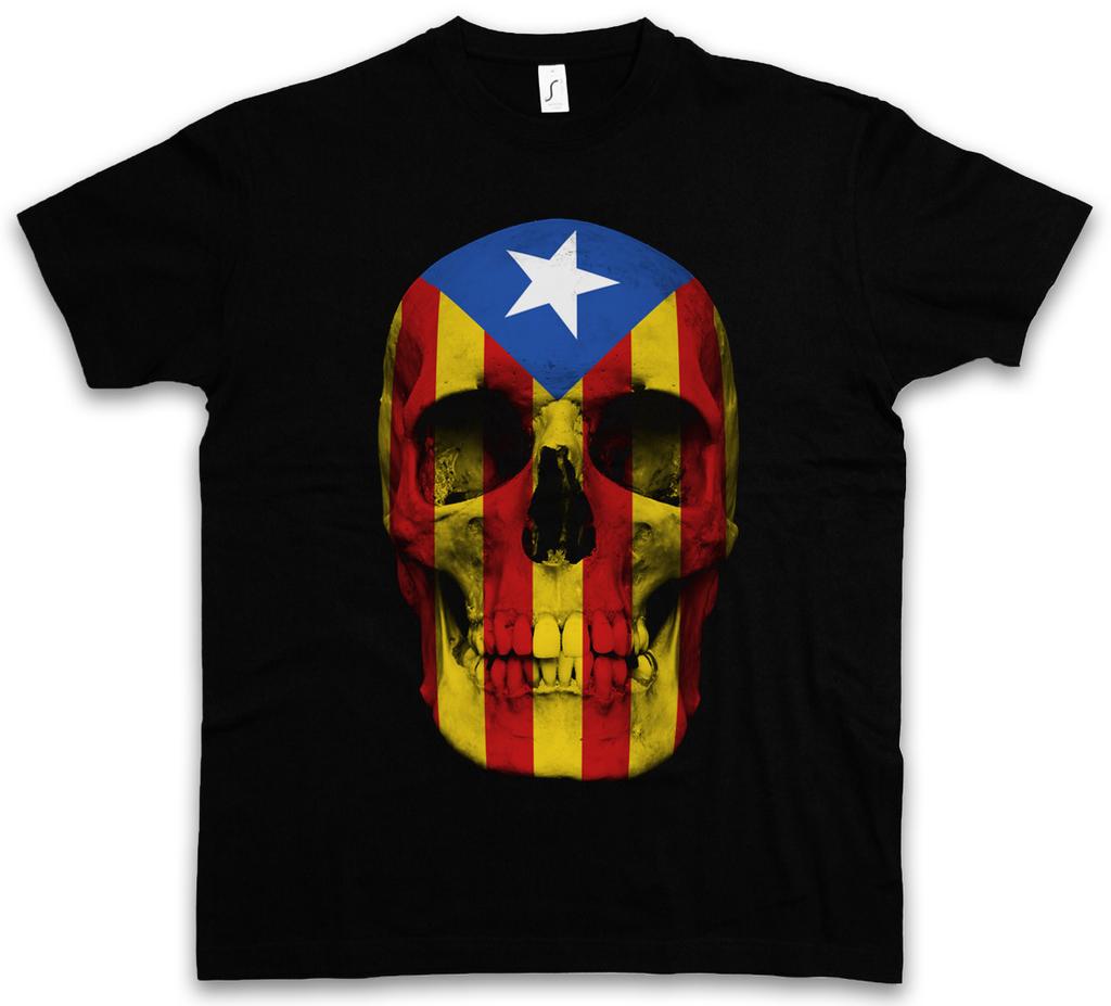 CATALONIA SKULL FLAG T-SHIRT Freedom for Free Viva la Revolution Banner