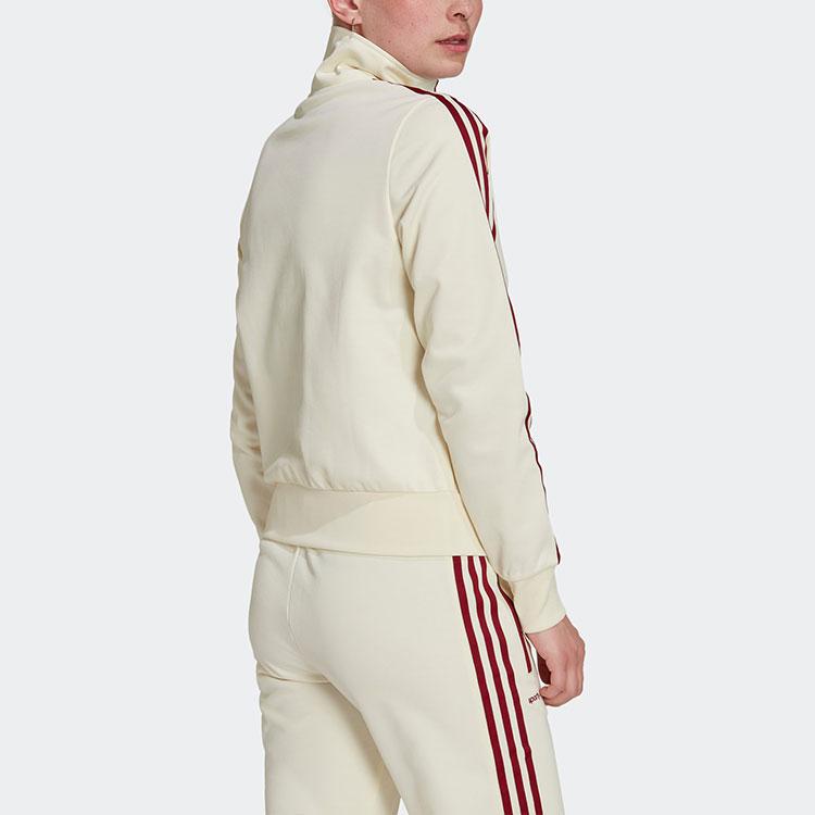 Adidas Originals Trefoil X Sporty&Rich Винтажная куртка с воротником в полоску Женская куртка Off-White IB2157