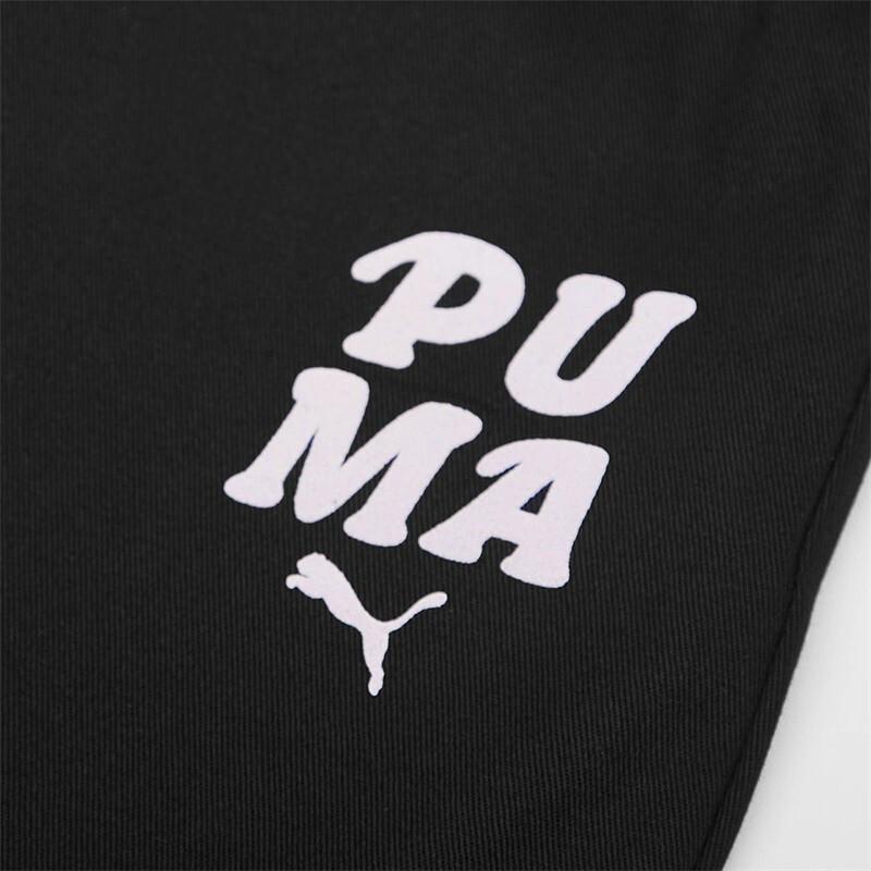 Puma Свободные спортивные длинные брюки с принтом логотипа, женские, черные 536754-01