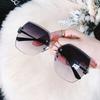 Fashion Oversized Rimless Sunglasses Women Famous Luxury Brand Design Sexy Vintage Lady Summer Style Sun Glasses