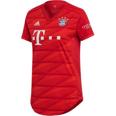 adidas ФК Бавария Мюнхен 2019/20 Домашний Пуловер Простая Футболка с Коротким Рукавом Футбольная Мужская Топы Красный DX9252