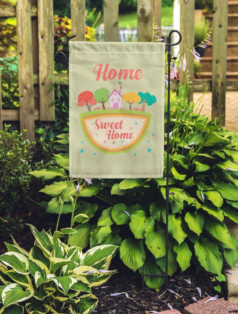 Printtoo Tan Home Sweet Home Garden Summer 12.5""x18"" Двусторонние флаги Флаг для кемпинга