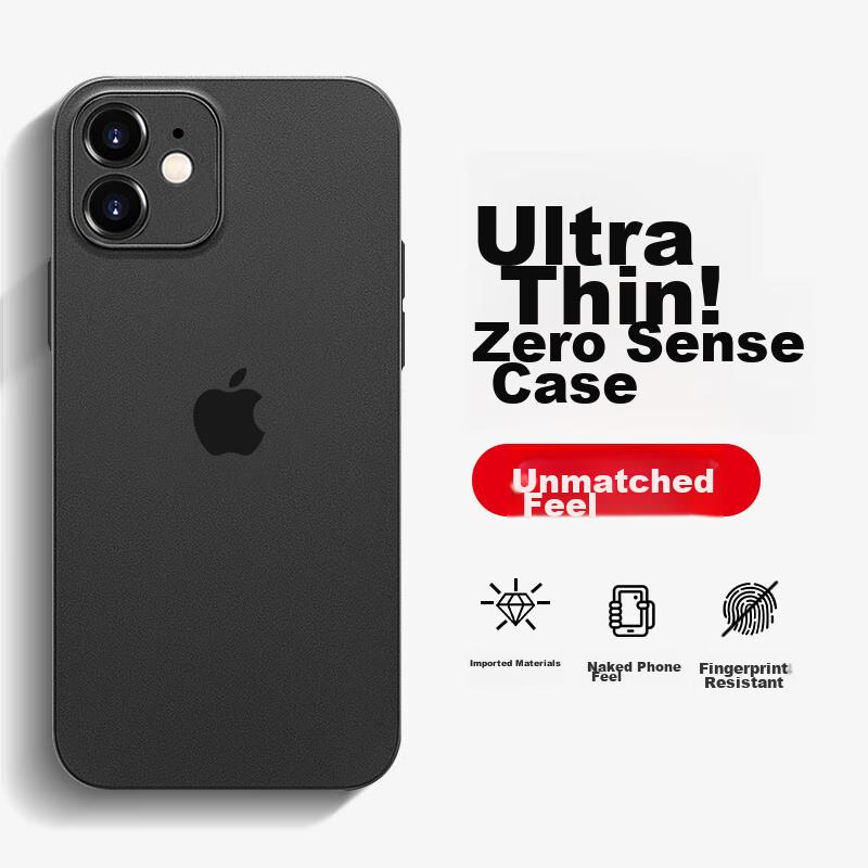 IPhone 12 Mini Case, IPhone 12 Mini Protective Cover with Full Lens Protection, Ultra-Thin Transparent Frosted Shockproof Soft Case, Deep Space Black
