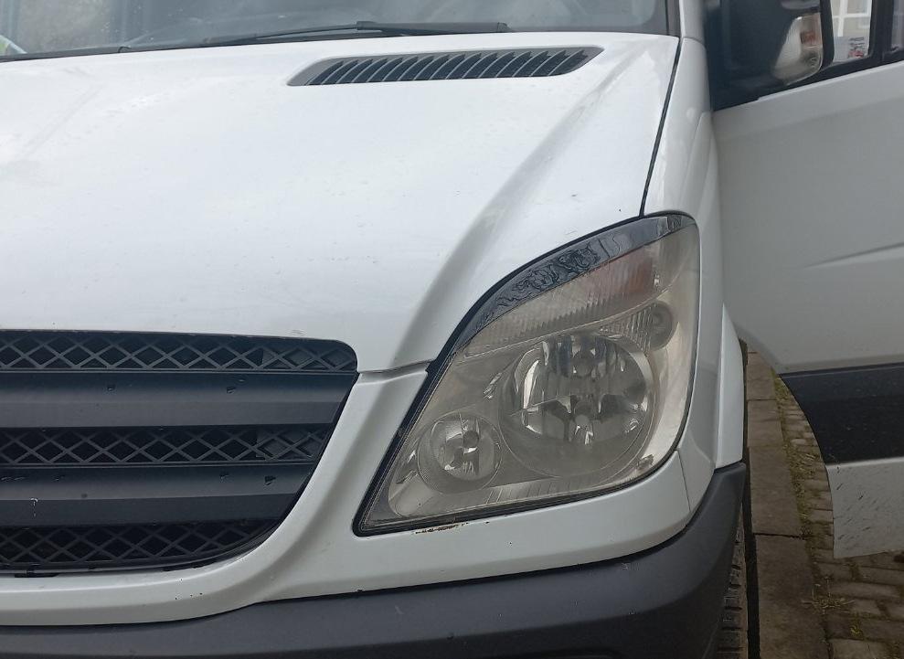 Реснички Прямые (черные, ABS, 2006-2013) Черный мат для Mercedes Sprinter W906