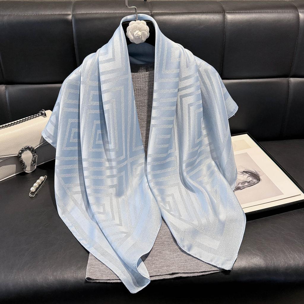 90 Модных квадратных платков, Свежие, Дышащие и Мягкие Литературные шелковые платки, Женские весенние и осенние модные универсальные декоративные платки