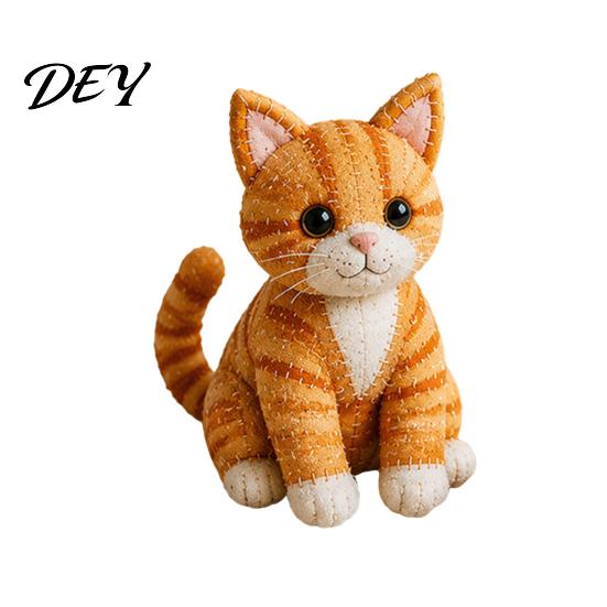 Набор для изготовления тряпичной куклы-кошки, Пэчворк DIY Набор, Создайте Очаровательное Украшение, 3D Животное Шитье для Новичков, Милый Кот Поделка для Взрослых и Новичков, Дом