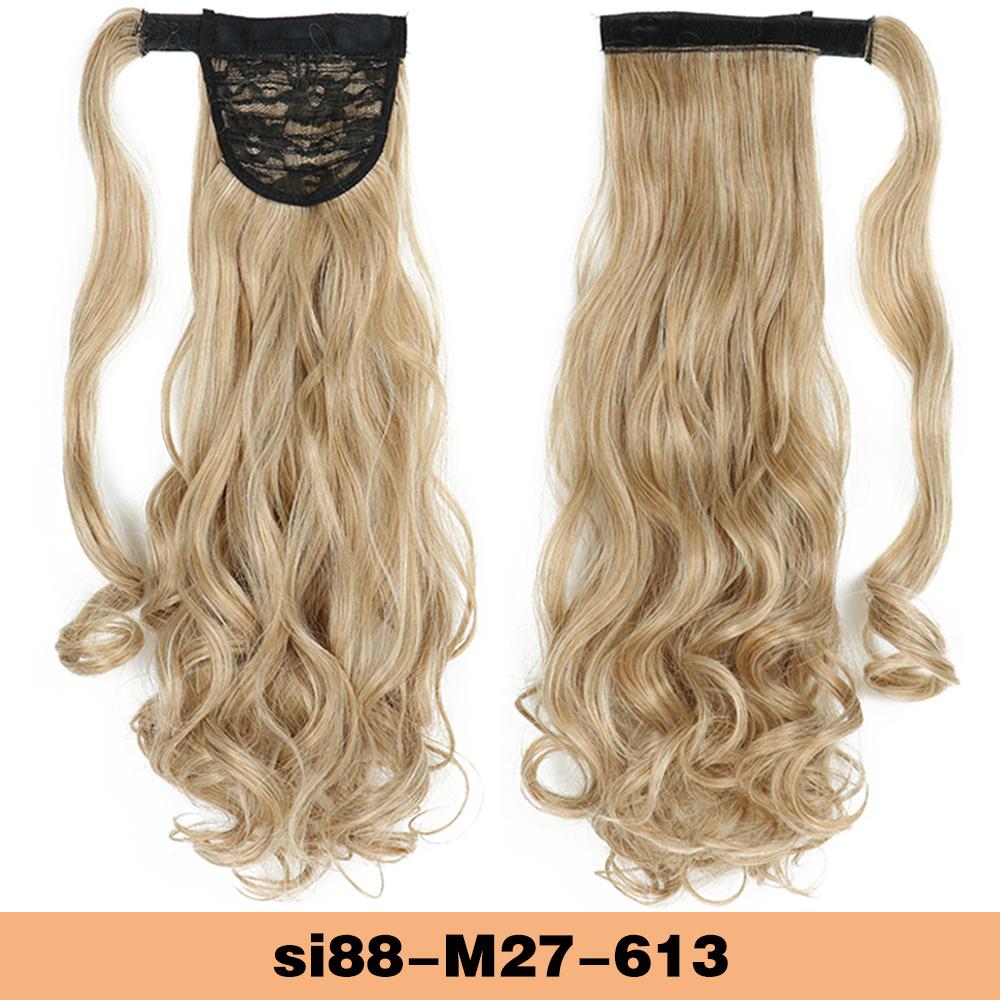 MISSQUEEN Synthetic Wrap Around Ponytail Extension Long Wavy Clip In Ponytail Wig For Elegant Women Daily Cosplay Party Use