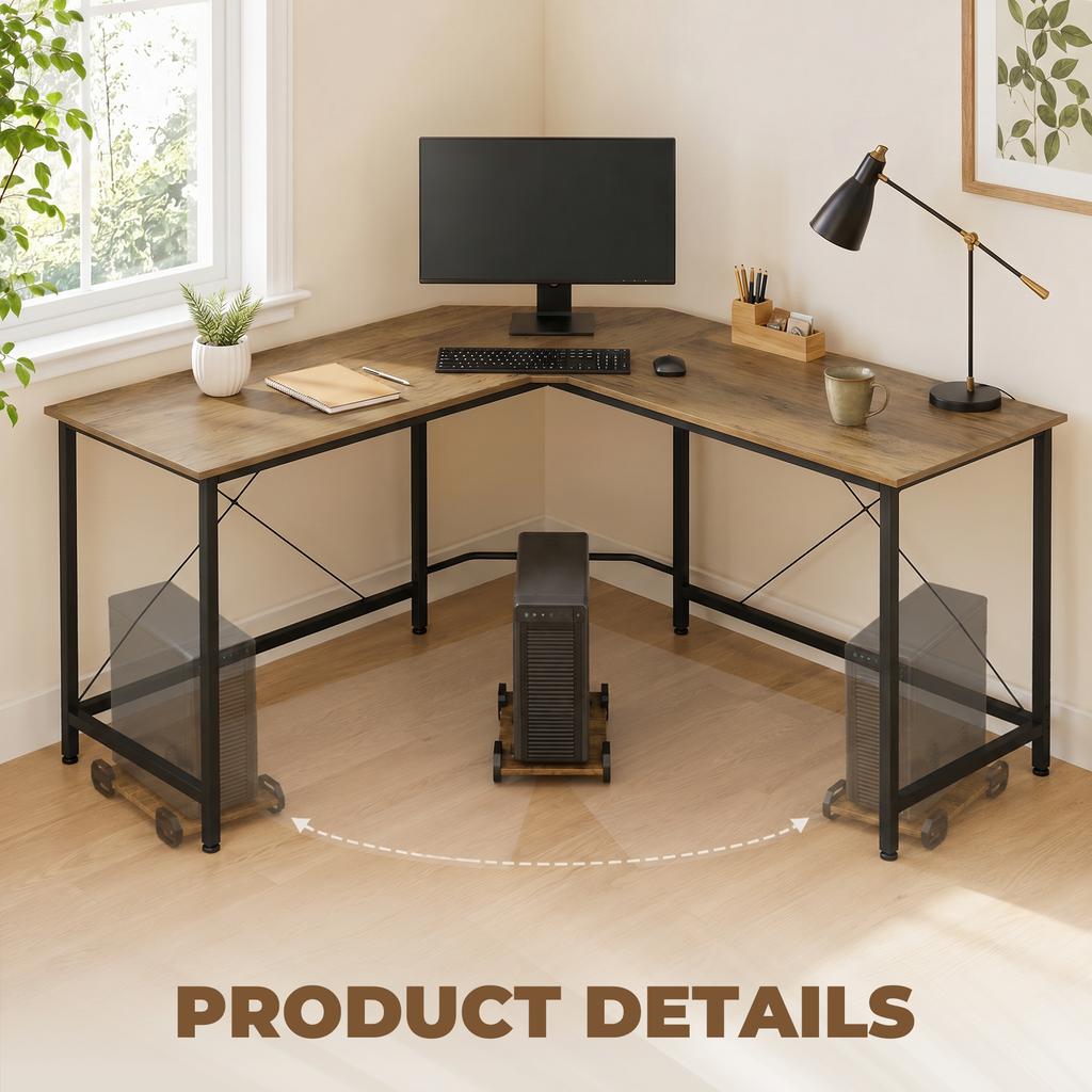 Corner L-Shape Computer Desk PC Workstation Writing Gaming Table Home Office