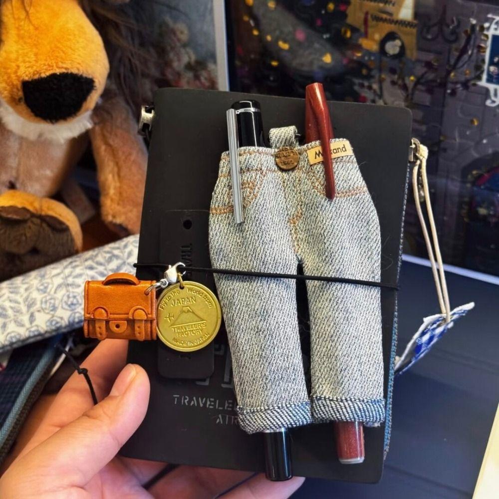 Jean Pants Denim Pen Holder Denim Pencil Holder Charm Notebook Pen Holder Clip Journaling Supplies