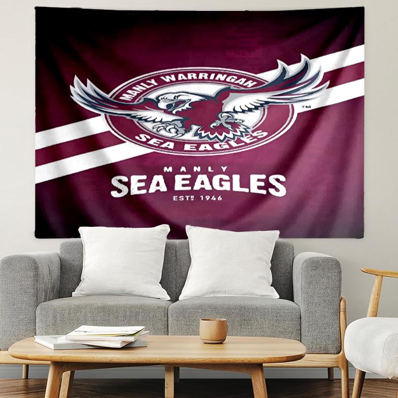 Manly Warringah Sea Eagles Print Tapestry, Lightweight Wall Hanging, for Bedroom, Dorm, Living Room, Home Art Decor, Birthday Christmas Gift for Frien