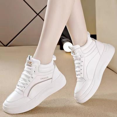 Туфли на платформе с высоким берцем, женские осенние новинки, модные спортивные повседневные и легкие белые туфли, женская обувь