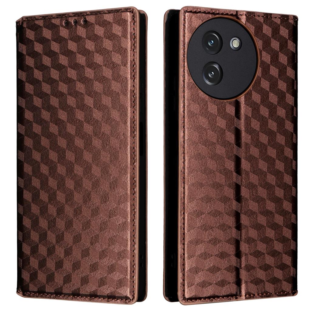 For Doogee Note 59/Note 59 Pro Case Wallet Rhombus Imprinted Leather Phone Cover