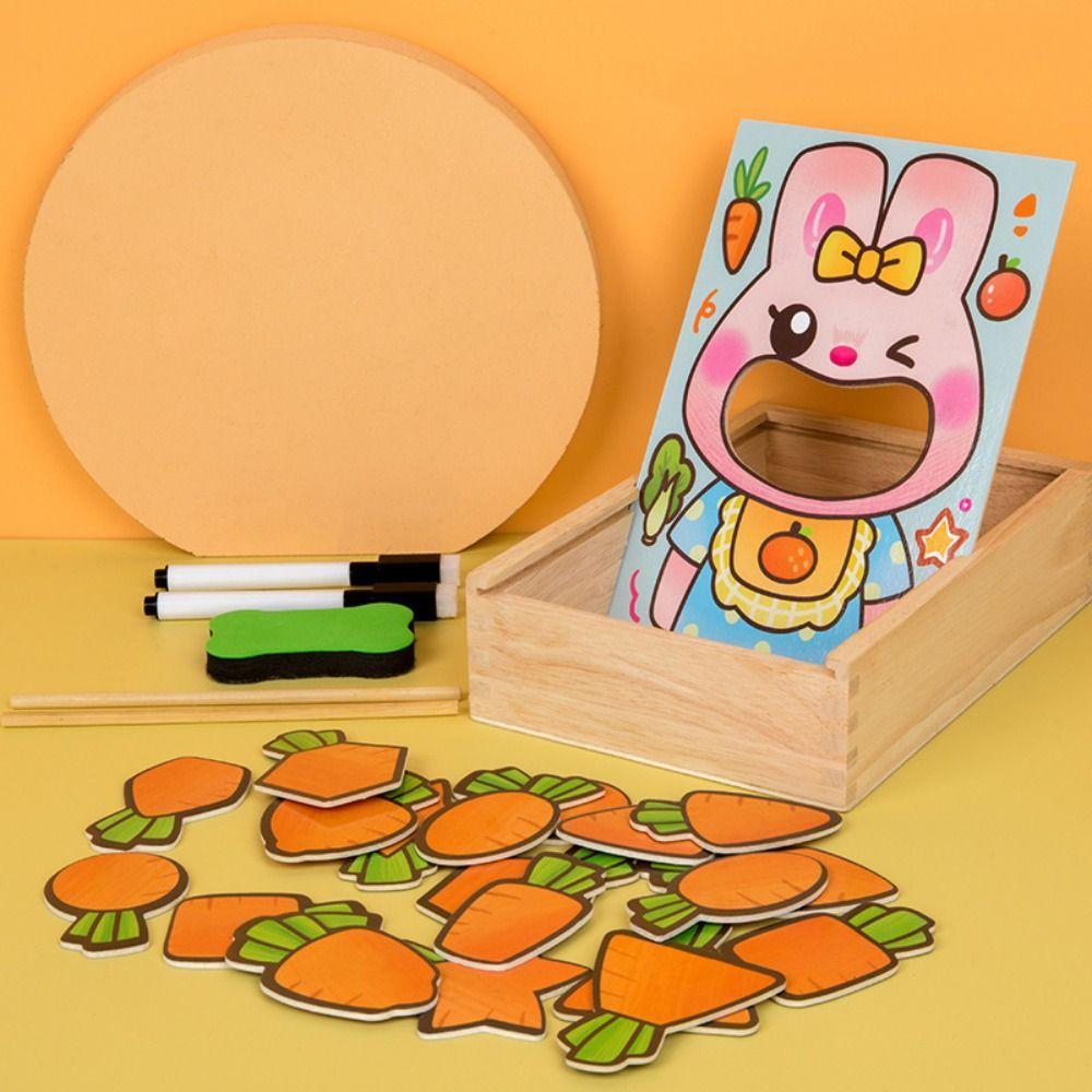 Food Feeding Simulation Feeding Game Role Play Wooden Feeding Toy Pretend Food Set Kids Gift