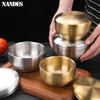 Korean Kimchi Bowl 304 Stainless Steel Double Rice Bowl Soup Bowl Steamed Rice Bowl Children's Anti-Scalding Rice Bowls