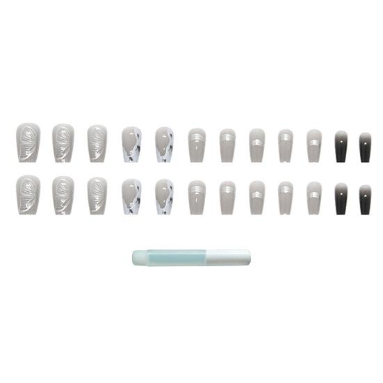 24 шт накладные ногти градиент цвета DIY водостойкие зима осень темперамент маникюр наклейки для маникюрного салона