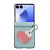 DUX DUCIS Серия Luvy Для Samsung Galaxy Z Flip7 5G Чехол из ПУ кожи + Поликарбонатный Чехол для телефона с держателем-кольцом/Ремешком