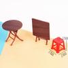 Scene Model Dollhouse Folding Table Mini Stool Dollhouse Small Chair  Kids Gift