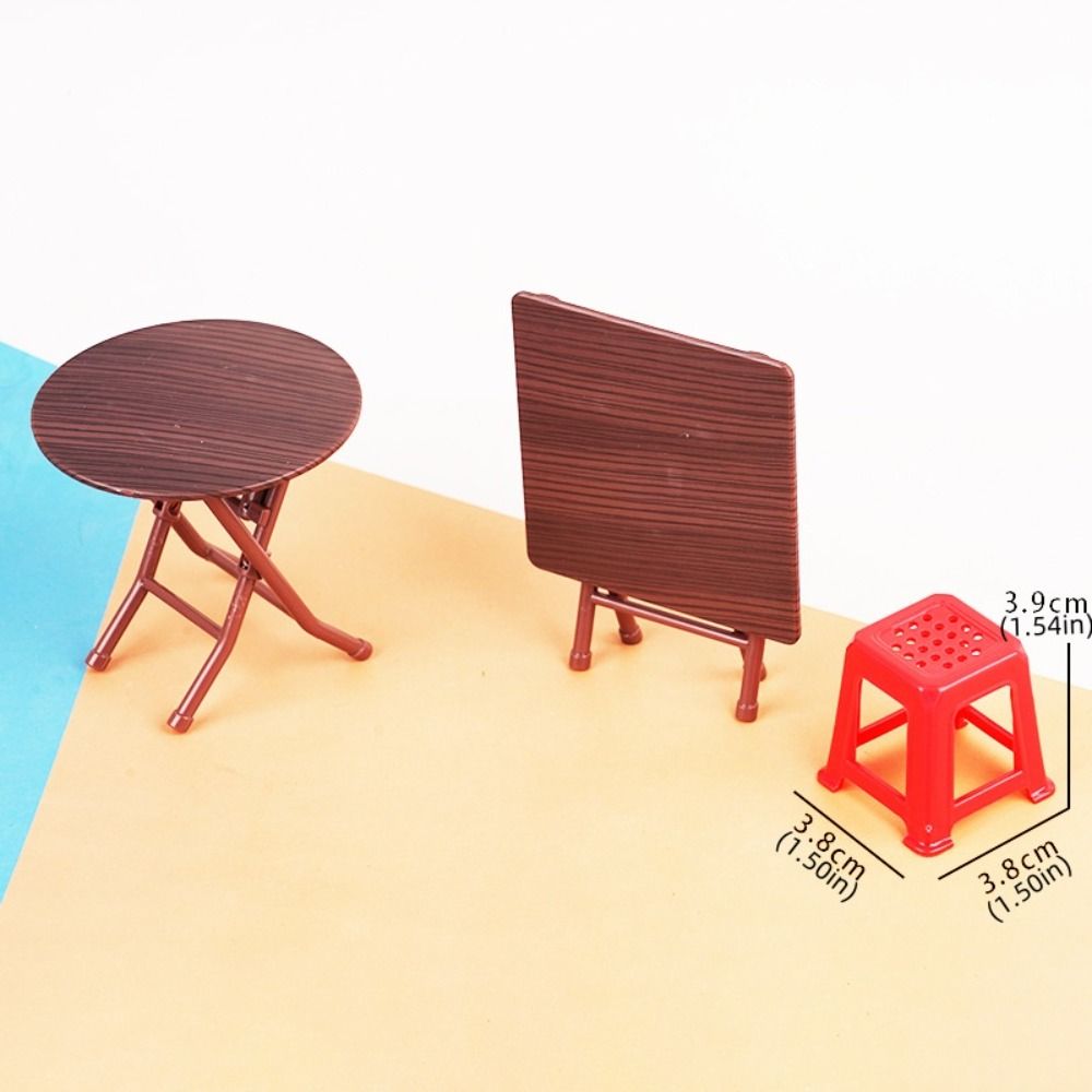 Scene Model Dollhouse Folding Table Mini Stool Dollhouse Small Chair Kids Gift