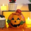 Halloween Pumpkin Planter Flower Pot Container Tabletop Ornament Bonsai Resin Plant