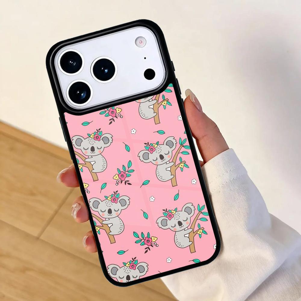 Cute Cartoon Koala Mobile Phone Case for IPhone 17 AIR 16pro Max 15 14 13 12 11 Bumper Cover