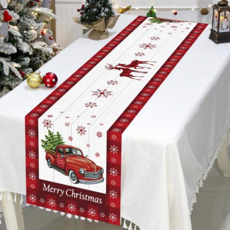 Модная новогодняя скатерть, дорожка для стола, чехол с флагом, рождественские подарки, рождественский декор