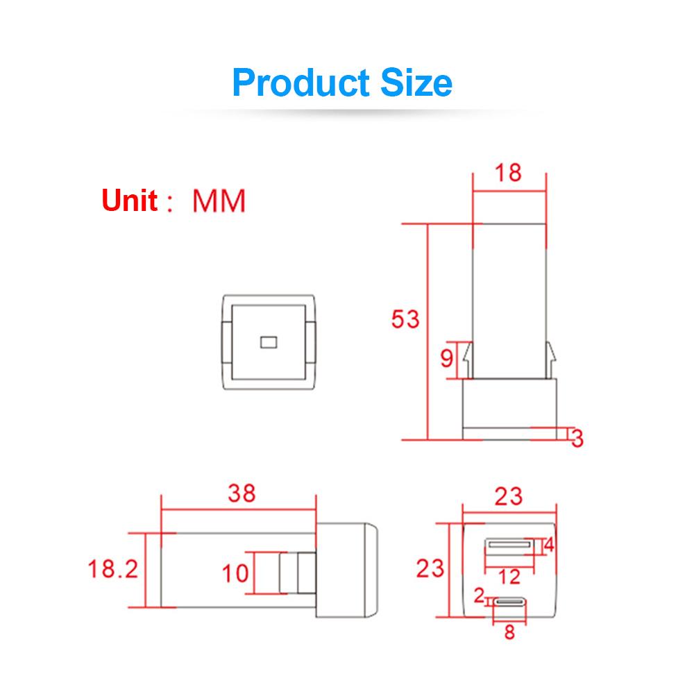 12V-24V PD+QC3.0 Fast Charger Car Quick Charging Socket USB Type C Car Charger Adapter for Mini Toyota Voltage LED Display Modified Car Phone Charger