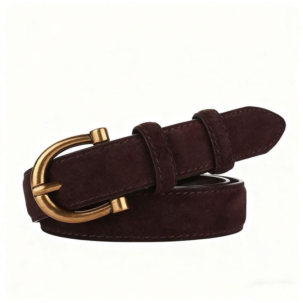 Pin Buckle Suede Leather Belt Versatile Wide Waistband Women Waist Belt  Coat Skirt Decoration