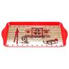 [A3343] - Red Brown Melamine Cake Tray 'Chalet' - 30x15 Cm