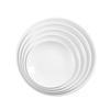 Commercial White Ceramic Shallow Round Plate