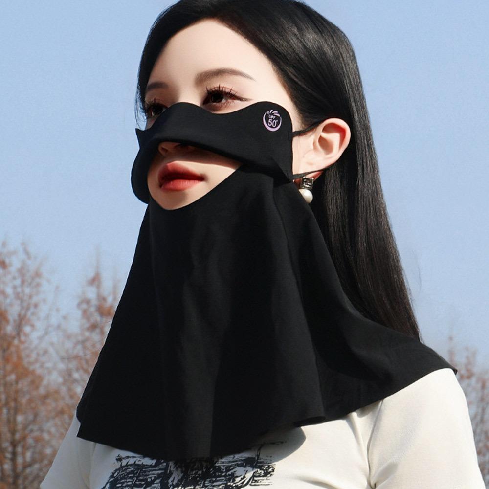 Ice Silk Mask Summer Breathable Mask Face Neck Shoulder UV Protection Sun Protective Scarf Anti-UV UPF50+ Sunscreen Shawl