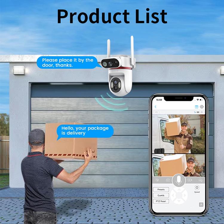 AOV Outdoor Dual-Lens Solar 4G Camera with 24h Monitoring, HD Night Vision, No Power/Network Needed