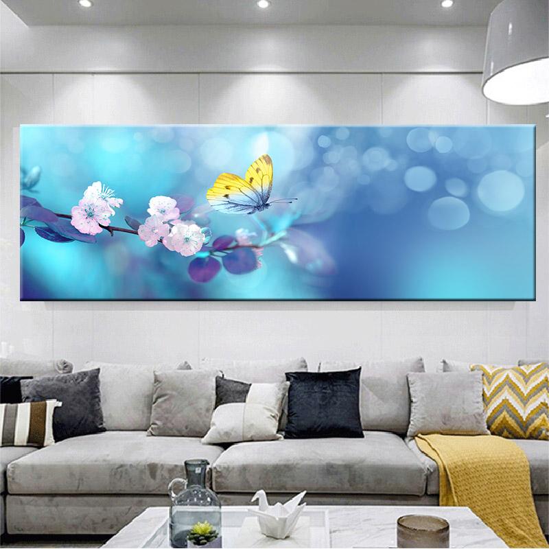 Бабочка, цветок, холст, картина, пейзажные постеры и принты, настенные художественные фотографии для гостиной, грибной лес, домашний декор, без рамки