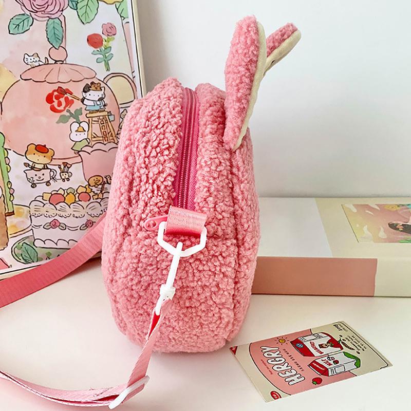 Мультфильм Kawaii Labubu сумки на плечо милый универсальный плюшевый кукольный рюкзак для женщин и девочек простые сумки через плечо подарки