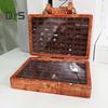 Wooden Gemstone Display Case Suitcase Shape Crystal Stone Mini Collection Box Portable Multi-Grid Organizer Box for Crystal Stones Small Collectibles