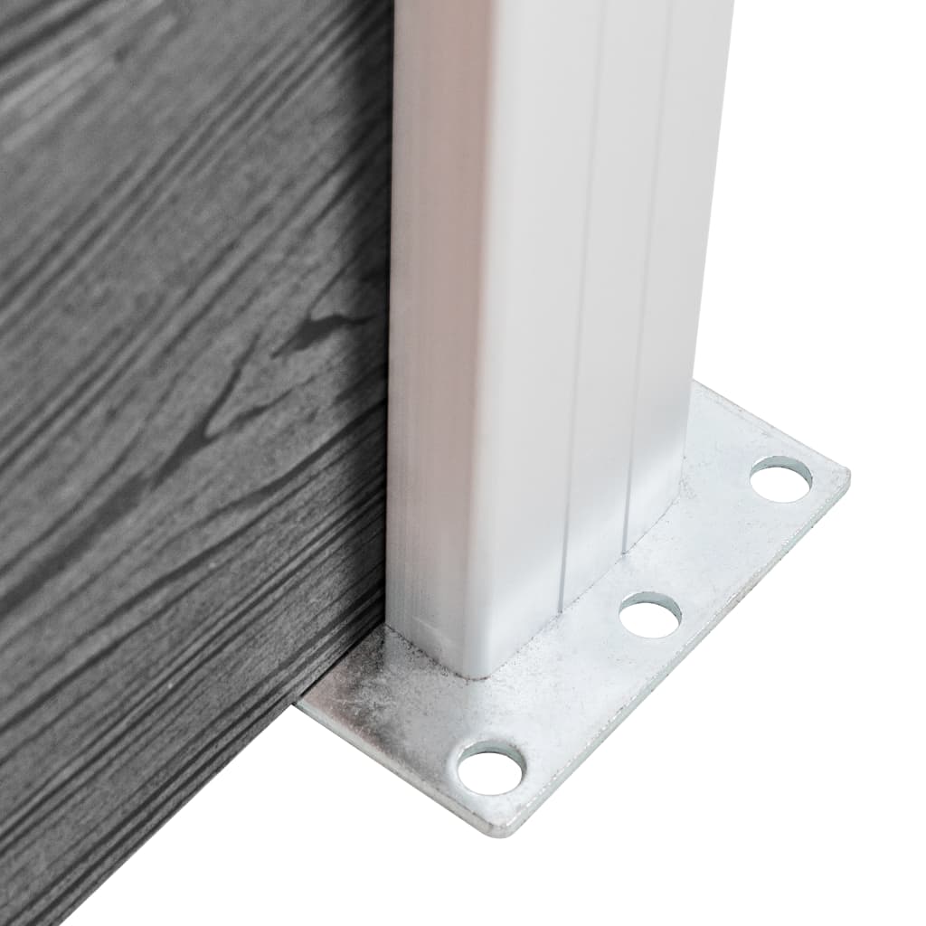 WPC Fence Panel Set 872 x 146 cm Gray