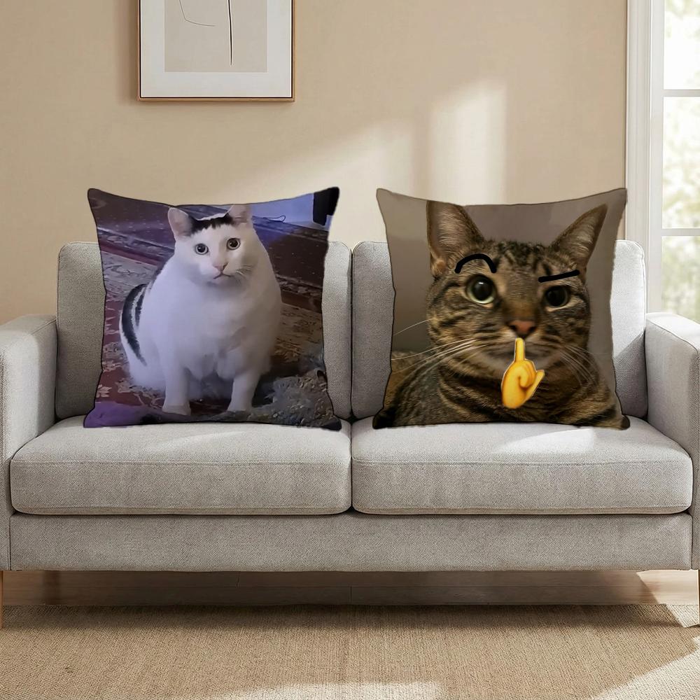 Смешные мем-подушки с кошками, чехол на подушку для разных помещений, для дома и автомобиля - Двусторонний, Мягкий и прочный для ежедневного использования