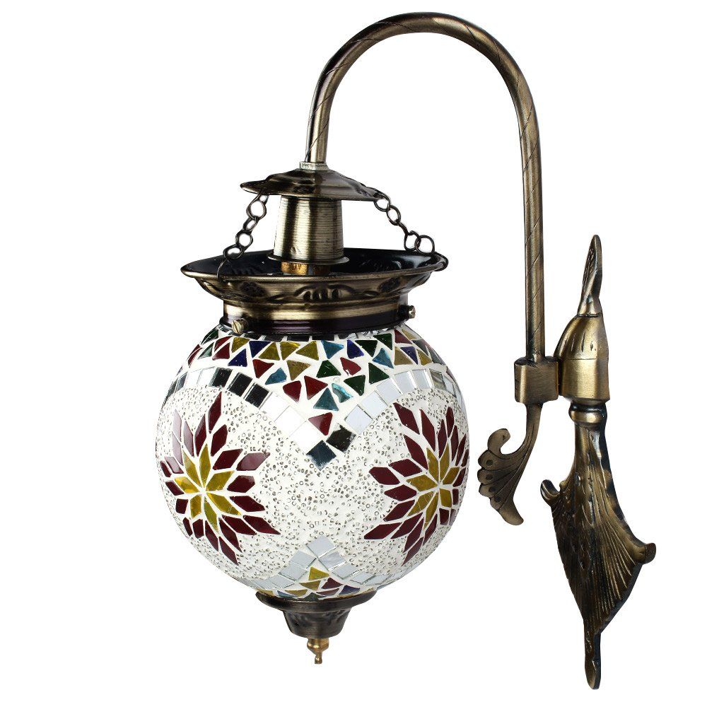 Ball Shaped Glass Wall Lamp for Living & Home Decoration Turkish Lamp (Multicolour, Bulb Not Included); Made In India