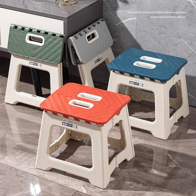 Outdoor Portable Folding Stool High Load-bearing Thickened Plastic Saddle Chair Mini Chair Fishing Stool Square Stool Camping Stool