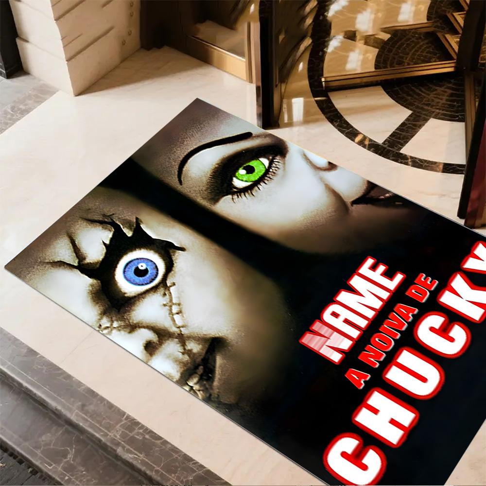 Chucky's Bride: Horror Romance Personalized Text Floor Mat Perfect for Study room Living Rooms Balcony Foyer Anti-slip Rug Decorate Offices