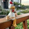 Funny Rooster Figurine Creative Resin Animal Sculpture For Yard Chicken Sculpture Home Decoration Ornament