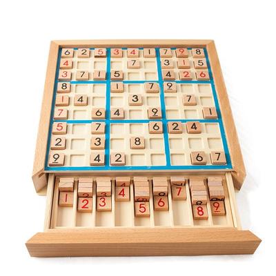 Детская деревянная игра судоку - Логическая развивающая игрушка на девять клеток